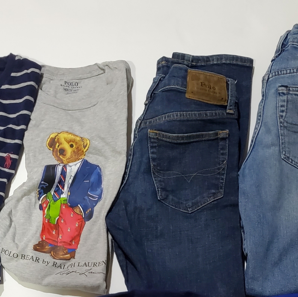 2 pair of polo pants and shirts